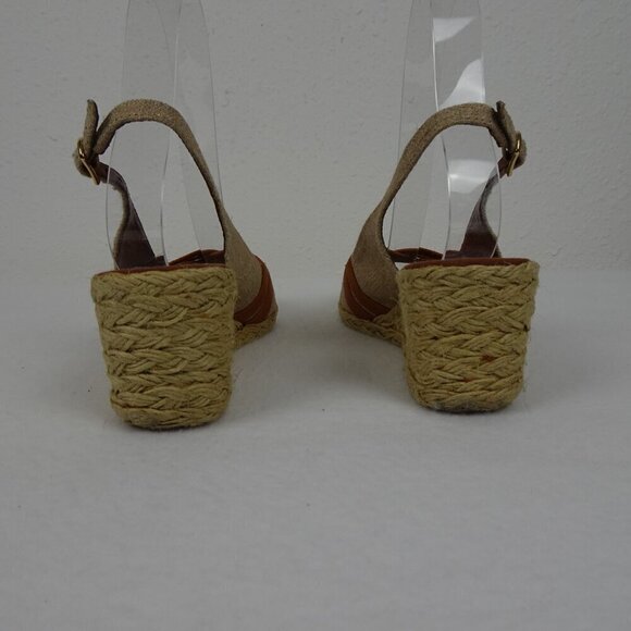 Ralph Lauren Candice Wedge Sandals Women's Size Size 6 Brown Beige Career - Picture 6 of 10